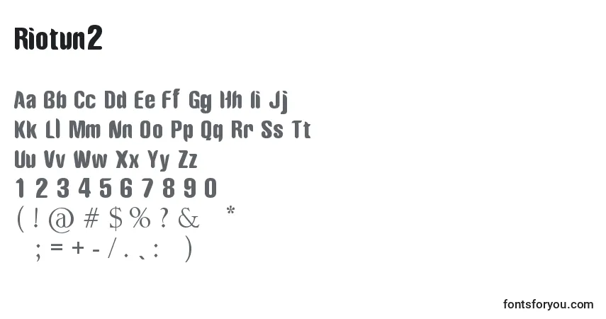 Riotun2 Font – alphabet, numbers, special characters