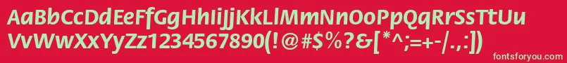 FloraettBold Font – Green Fonts on Red Background