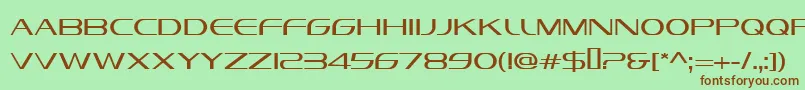 フォントVandianaPlatinLite – 緑の背景に茶色のフォント