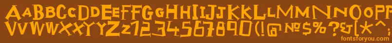 Scraptiqua Font – Orange Fonts on Brown Background