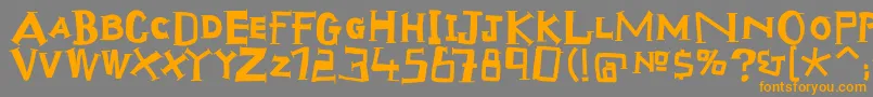 Scraptiqua Font – Orange Fonts on Gray Background