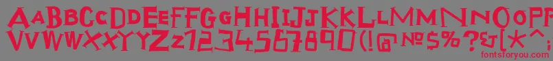 Scraptiqua Font – Red Fonts on Gray Background