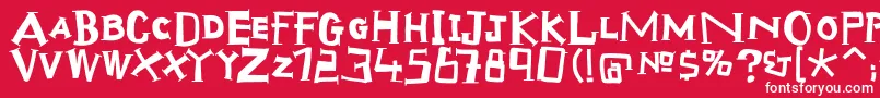Scraptiqua Font – White Fonts on Red Background