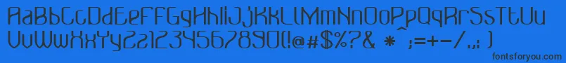 Шрифт BonzerBruxellesBold – чёрные шрифты на синем фоне