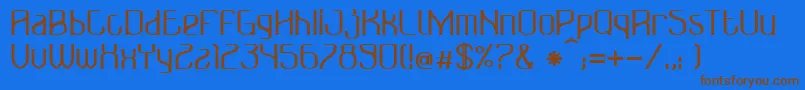 BonzerBruxellesBold Font – Brown Fonts on Blue Background