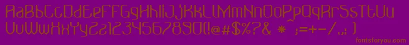 BonzerBruxellesBold-Schriftart – Braune Schriften auf violettem Hintergrund