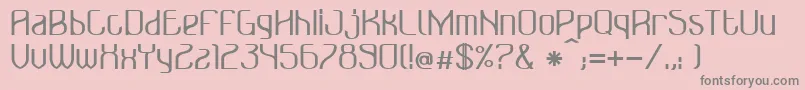 BonzerBruxellesBold-fontti – harmaat kirjasimet vaaleanpunaisella taustalla