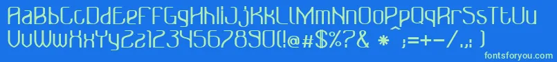 BonzerBruxellesBold Font – Green Fonts on Blue Background