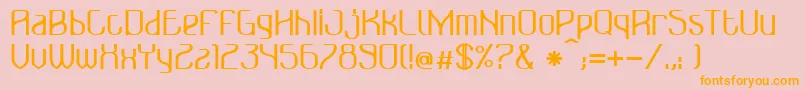 フォントBonzerBruxellesBold – オレンジの文字がピンクの背景にあります。