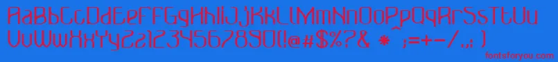 BonzerBruxellesBold Font – Red Fonts on Blue Background
