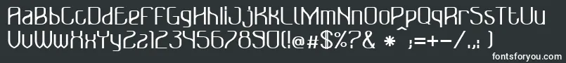 Шрифт BonzerBruxellesBold – белые шрифты на чёрном фоне