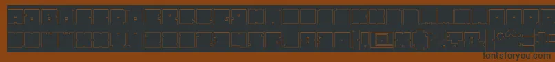 フォントBlockHollowInverse – 黒い文字が茶色の背景にあります