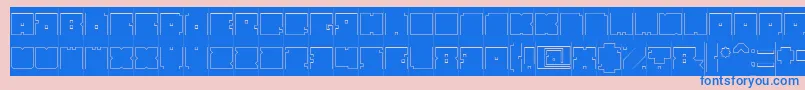 BlockHollowInverse Font – Blue Fonts on Pink Background