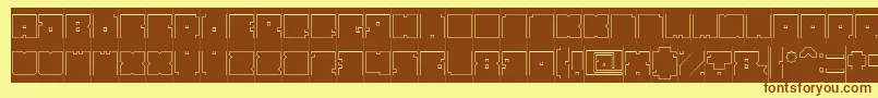 Шрифт BlockHollowInverse – коричневые шрифты на жёлтом фоне