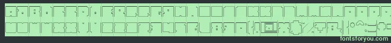 フォントBlockHollowInverse – 黒い背景に緑の文字