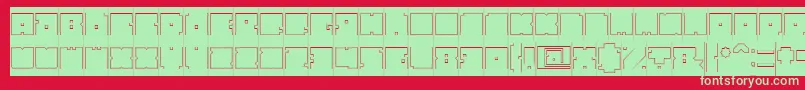 BlockHollowInverse Font – Green Fonts on Red Background