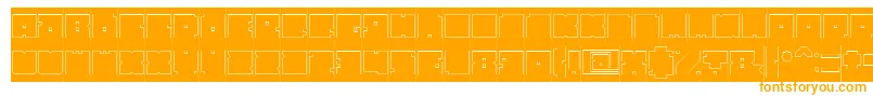 BlockHollowInverse Font – Orange Fonts on White Background