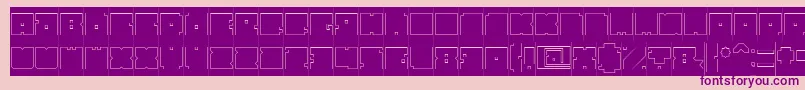 BlockHollowInverse Font – Purple Fonts on Pink Background