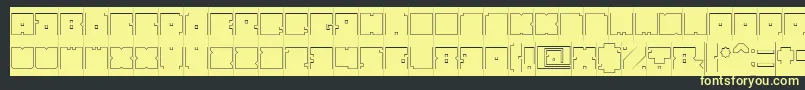 BlockHollowInverse Font – Yellow Fonts on Black Background