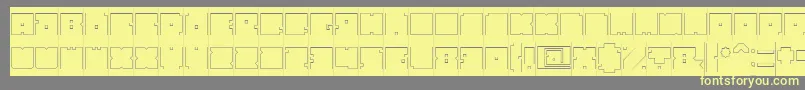 Fonte BlockHollowInverse – fontes amarelas em um fundo cinza
