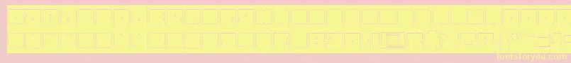 BlockHollowInverse Font – Yellow Fonts on Pink Background