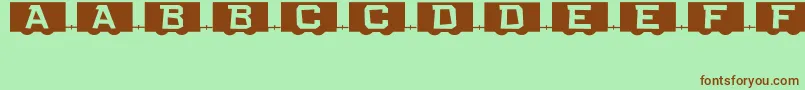 RailCarsJl Font – Brown Fonts on Green Background