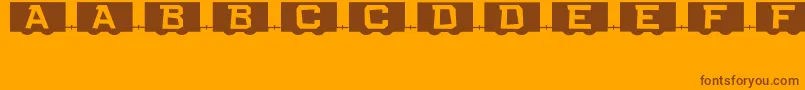 Fonte RailCarsJl – fontes marrons em um fundo laranja