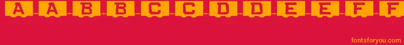RailCarsJl Font – Orange Fonts on Red Background