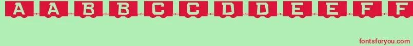 RailCarsJl Font – Red Fonts on Green Background