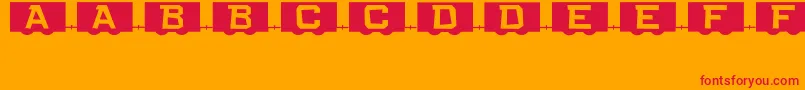 フォントRailCarsJl – オレンジの背景に赤い文字