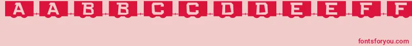 RailCarsJl Font – Red Fonts on Pink Background