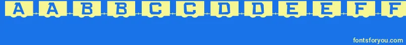 RailCarsJl Font – Yellow Fonts on Blue Background