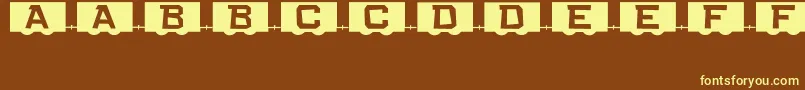 RailCarsJl Font – Yellow Fonts on Brown Background