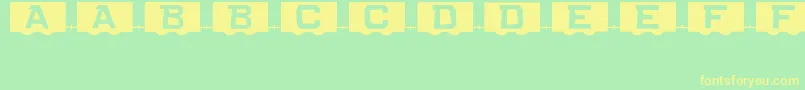 RailCarsJl Font – Yellow Fonts on Green Background