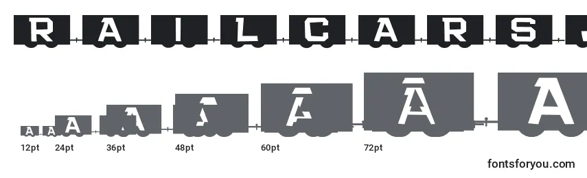 Размеры шрифта RailCarsJl