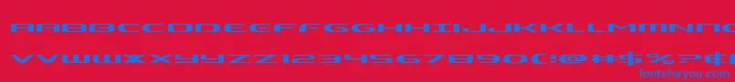 Alphamenexpand-Schriftart – Blaue Schriften auf rotem Hintergrund