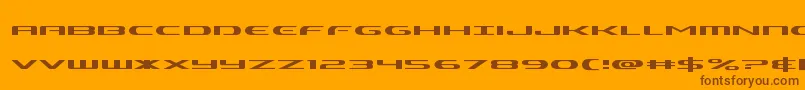 Więcej informacji o czcionce Alphamenexpand Czcionka Alphamenexpand – brązowe czcionki na pomarańczowym tle