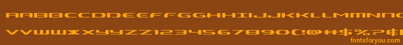 Alphamenexpand Font – Orange Fonts on Brown Background