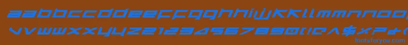 HarrierBoldExpandedItalic Font – Blue Fonts on Brown Background
