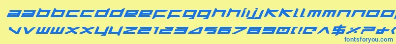 Шрифт HarrierBoldExpandedItalic – синие шрифты на жёлтом фоне