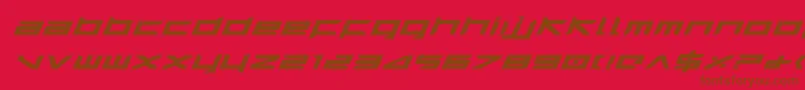 HarrierBoldExpandedItalic-fontti – ruskeat fontit punaisella taustalla