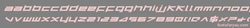 Fonte HarrierBoldExpandedItalic – fontes rosa em um fundo cinza