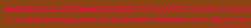 HarrierBoldExpandedItalic-Schriftart – Rote Schriften auf braunem Hintergrund