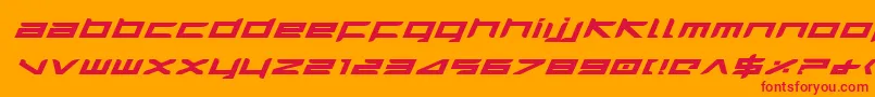 HarrierBoldExpandedItalic-fontti – punaiset fontit oranssilla taustalla