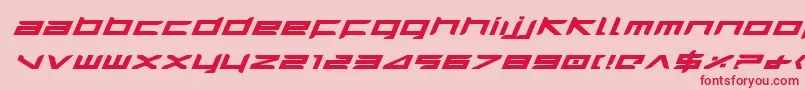 HarrierBoldExpandedItalic-fontti – punaiset fontit vaaleanpunaisella taustalla