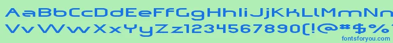 Шрифт OmicronZetaPressed – синие шрифты на зелёном фоне