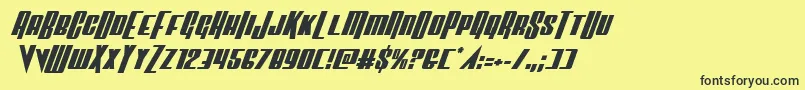 Vindicatorital Font – Black Fonts on Yellow Background