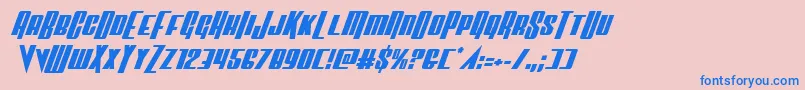 Vindicatorital Font – Blue Fonts on Pink Background