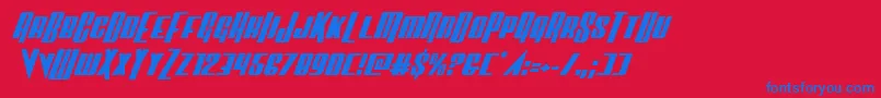 Vindicatorital Font – Blue Fonts on Red Background