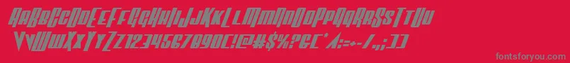 Vindicatorital Font – Gray Fonts on Red Background